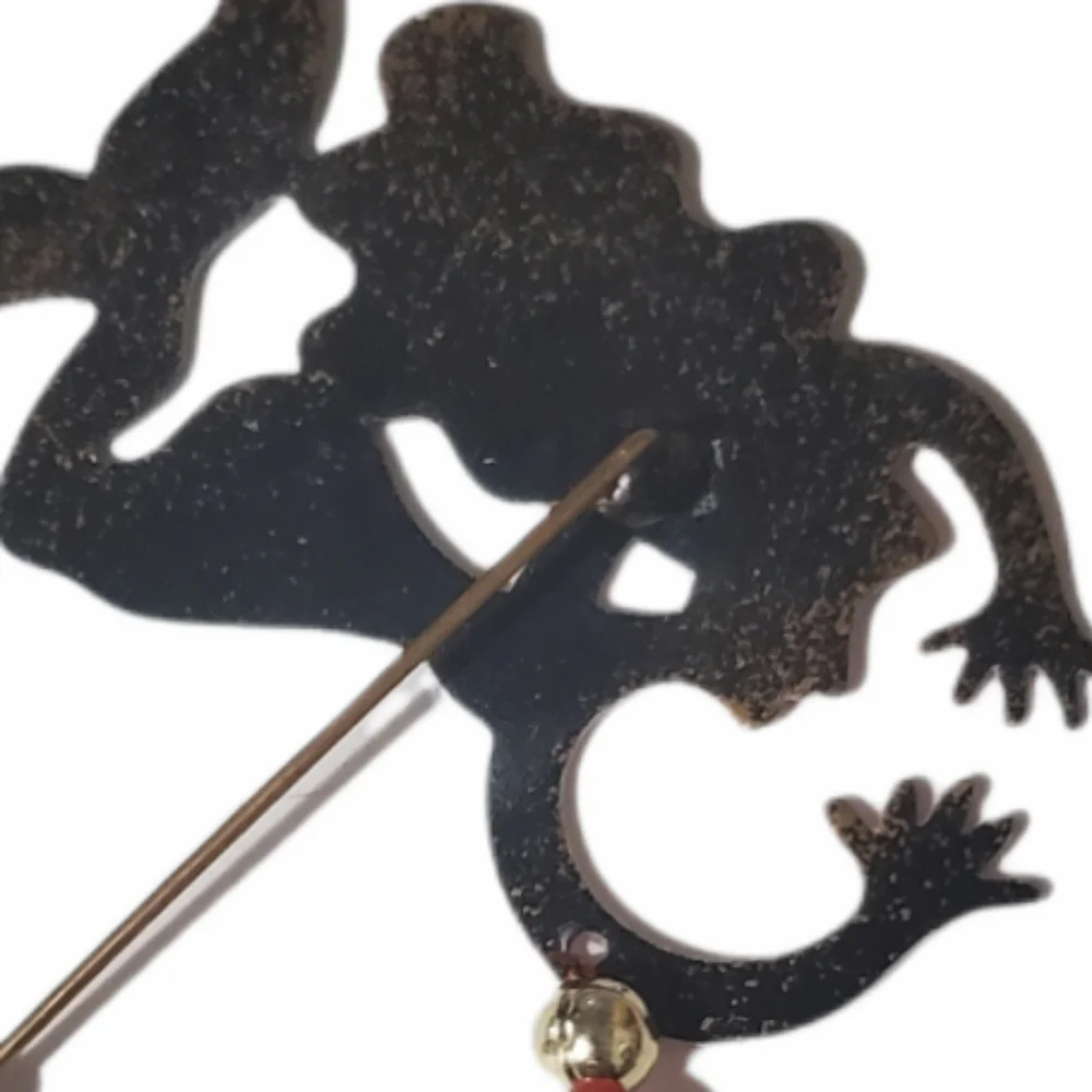 FANCIFUL FLIGHTS Nautical Mermaid Under the Sea Anchor Golden Hair Stick Pin